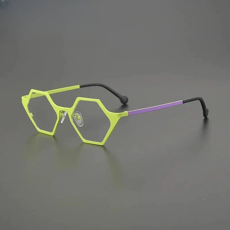 Women's Polygon Full Rim Titanium Prescription Glasses G85881 — view 6 | Rx Spectacle
