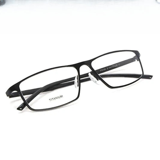 Men's Square Full Rim Titanium Prescription Glasses P8184 — view 1 | Rx Spectacle