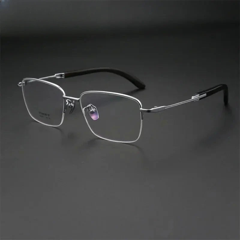 Unisex Square Semi-Rimless Titanium Prescription Glasses 312326 — view 3 | Rx Spectacle