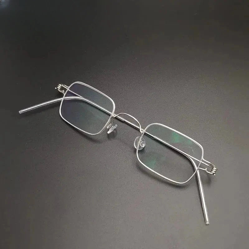 Unisex Square Full Rim Stainless Steel Screwless Prescription Glasses 14138 — view 2 | Rx Spectacle