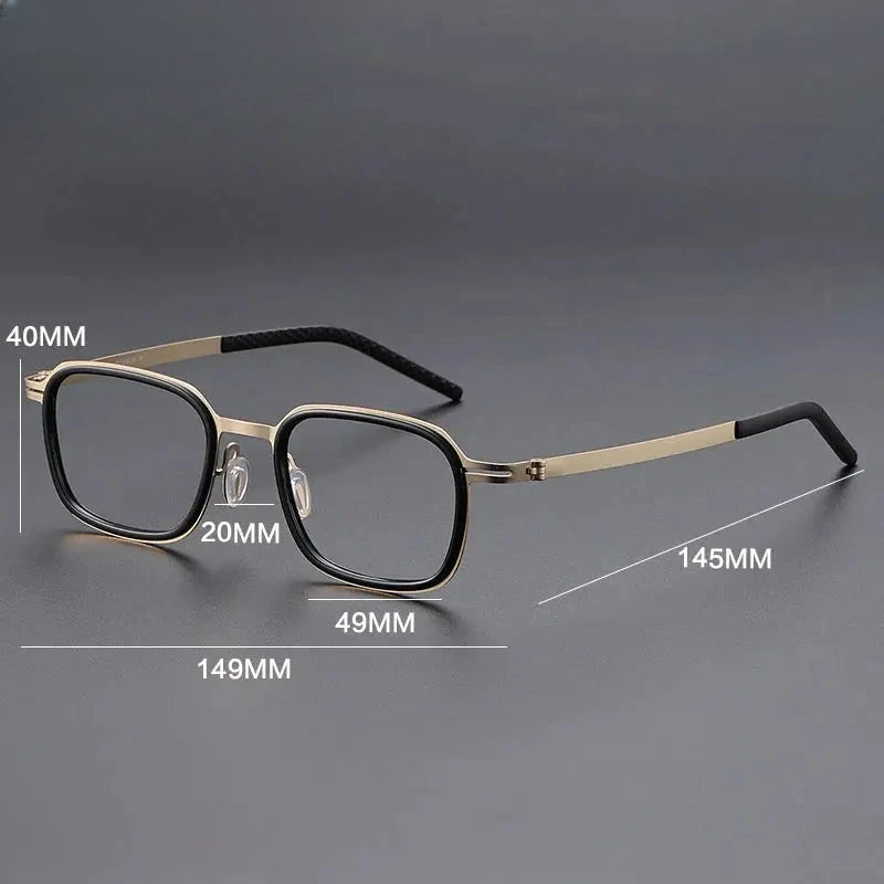 Men's Square Full Rim Titanium Oversized Prescription Glasses 698017 — view 2 | Rx Spectacle