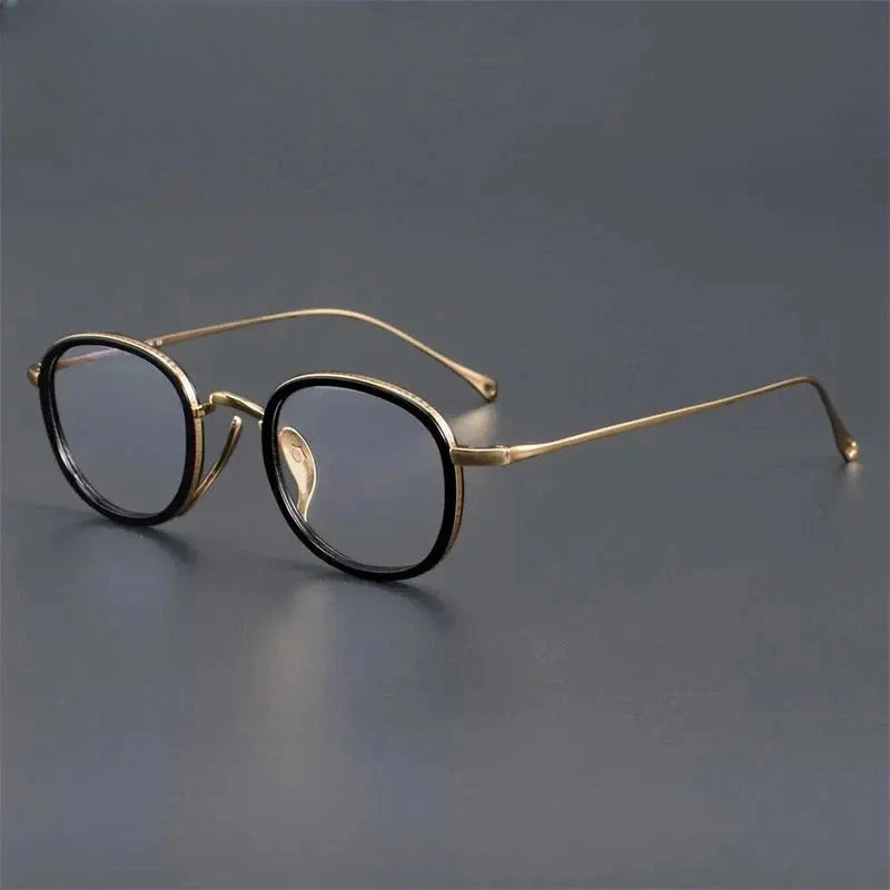 Unisex Oval Full Rim Titanium Prescription Glasses 887309 — view 6 | Rx Spectacle