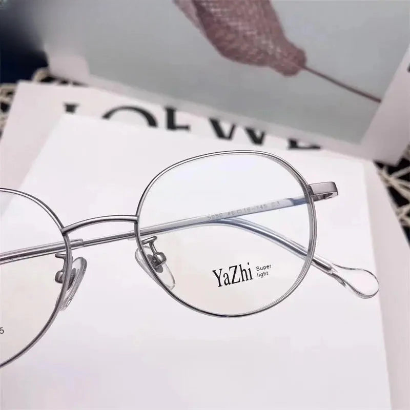 Unisex Round Full Rim Titanium Prescription Glasses 5050 — view 4 | Rx Spectacle
