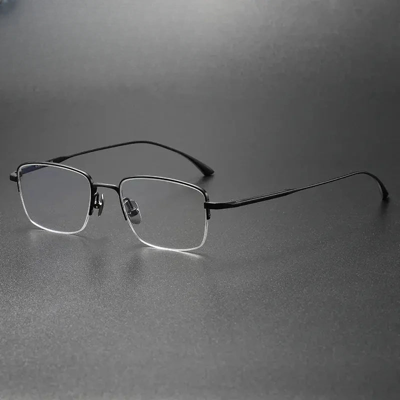 Women's Square Semi-Rimless Titanium Prescription Glasses 355019 — view 3 | Rx Spectacle