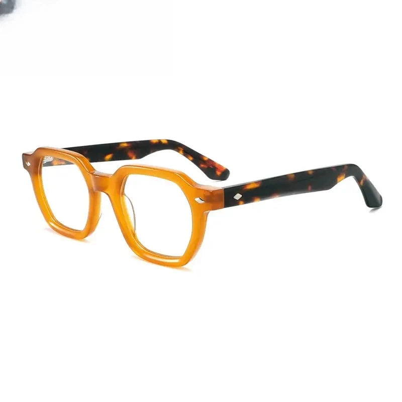 Unisex Polygon Full Rim Acetate Flat Top Prescription Glasses Gxyj1501 — view 8 | Rx Spectacle