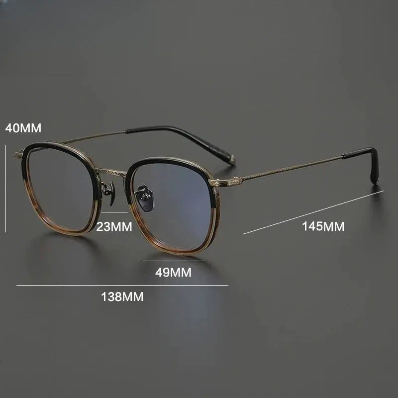 Women's Square Full Rim Titanium Prescription Glasses G1286 — view 2 | Rx Spectacle