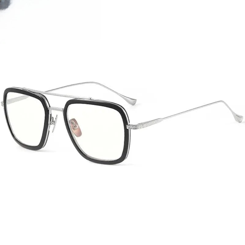 Unisex Square Full Rim Titanium Double Bridge Prescription Glasses T927 — view 1 | Rx Spectacle
