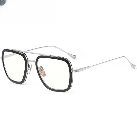 Unisex Square Full Rim Titanium Double Bridge Prescription Glasses T927 — view 1 | Rx Spectacle