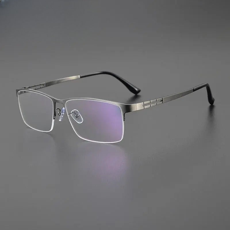Men's Square Semi-Rimless Titanium Oversized Prescription Glasses Gxyj1082 — view 4 | Rx Spectacle