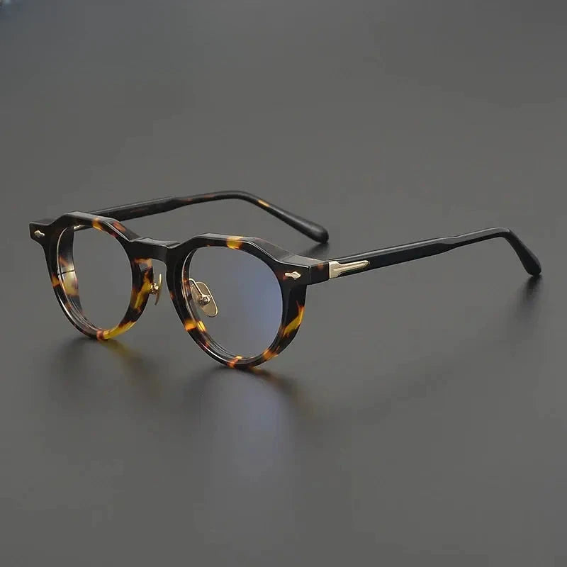 Unisex Round Full Rim Acetate Flat Top Prescription Glasses Gx2261 — view 6 | Rx Spectacle
