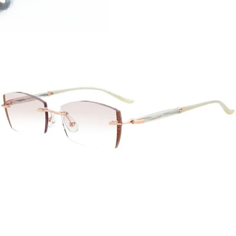 Women's Square Rimless Titanium Prescription Glasses 52025 — view 6 | Rx Spectacle
