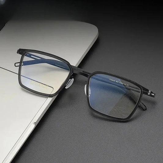 Women's Square Full Rim Titanium Prescription Glasses 89922 — view 1 | Rx Spectacle