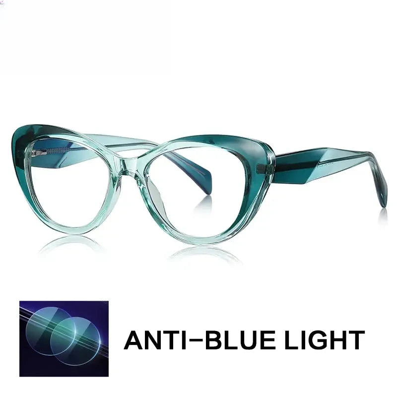 Women's Cat Eye Full Rim Titanium Reading Glasses Gx2165 — view 3 | Rx Spectacle