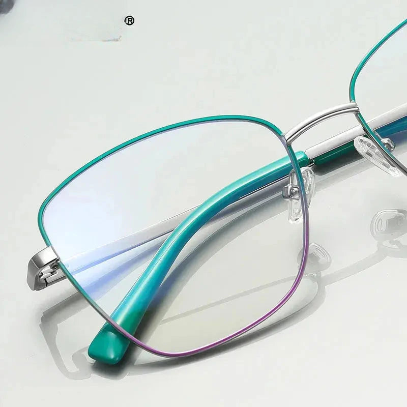 Unisex Square Full Rim Titanium Reading Glasses 3087 — view 2 | Rx Spectacle