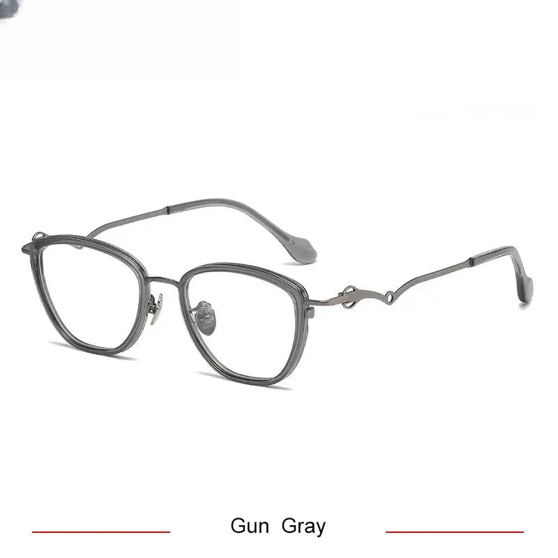 Unisex Polygon Full Rim Titanium Prescription Glasses 46089 — view 5 | Rx Spectacle