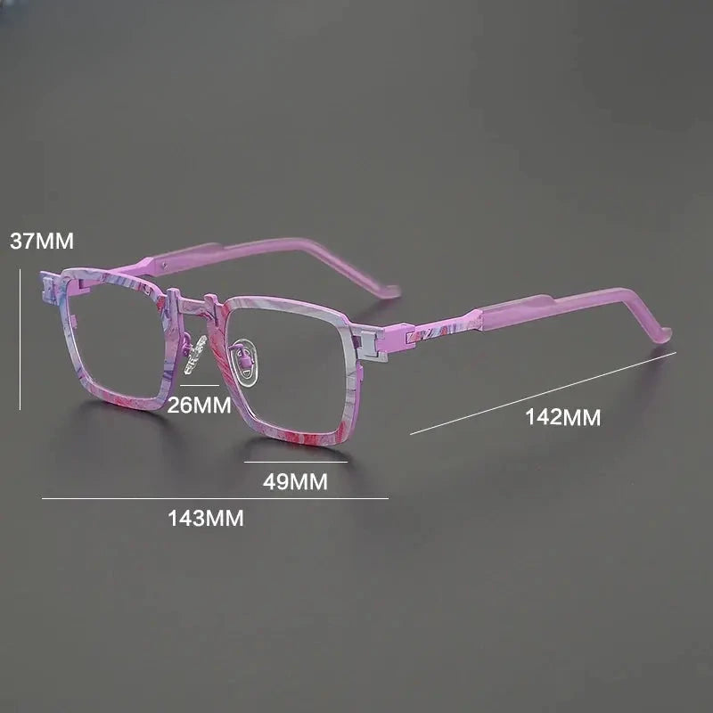 Unisex Square Full Rim Titanium Prescription Glasses Gxyj5910 — view 2 | Rx Spectacle