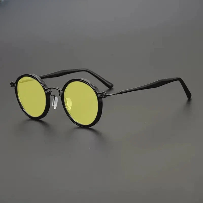 Unisex Round Full Rim Titanium Prescription Glasses Mo10 — view 20 | Rx Spectacle