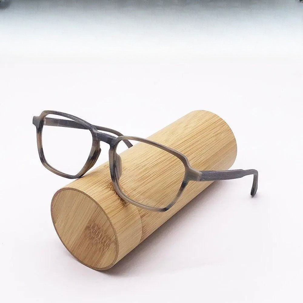 Men's Polygon Full Rim Wood Oversized Prescription Glasses 1694 — view 1 | Rx Spectacle