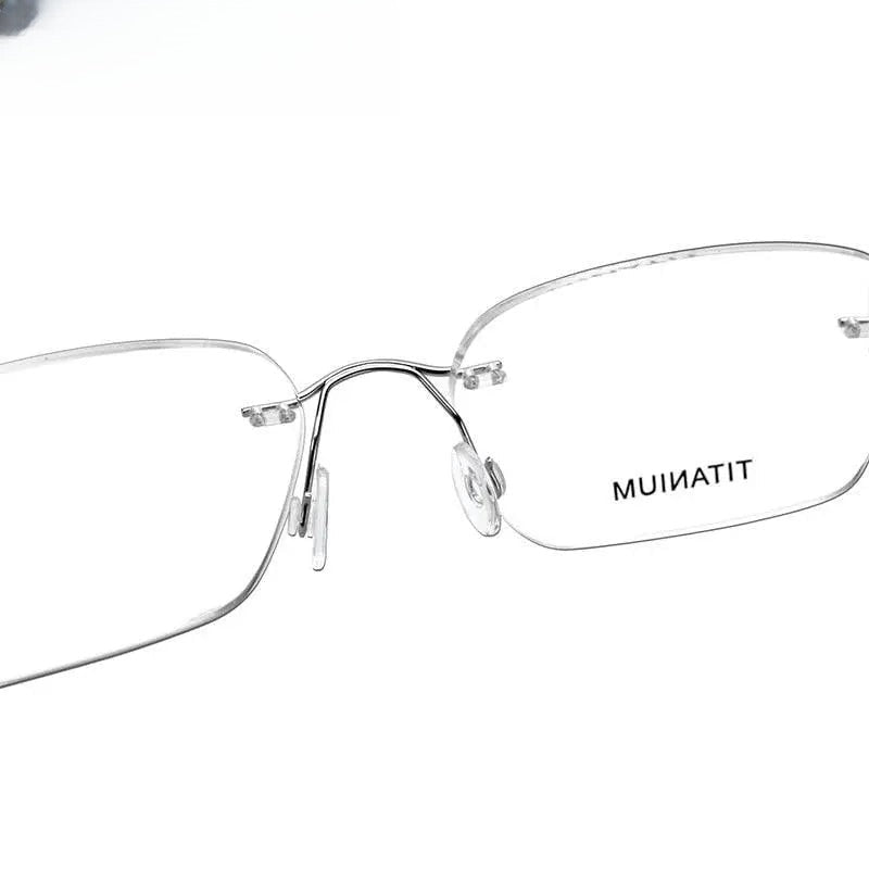 Unisex Round Rimless Titanium Prescription Glasses 16017 — view 9 | Rx Spectacle