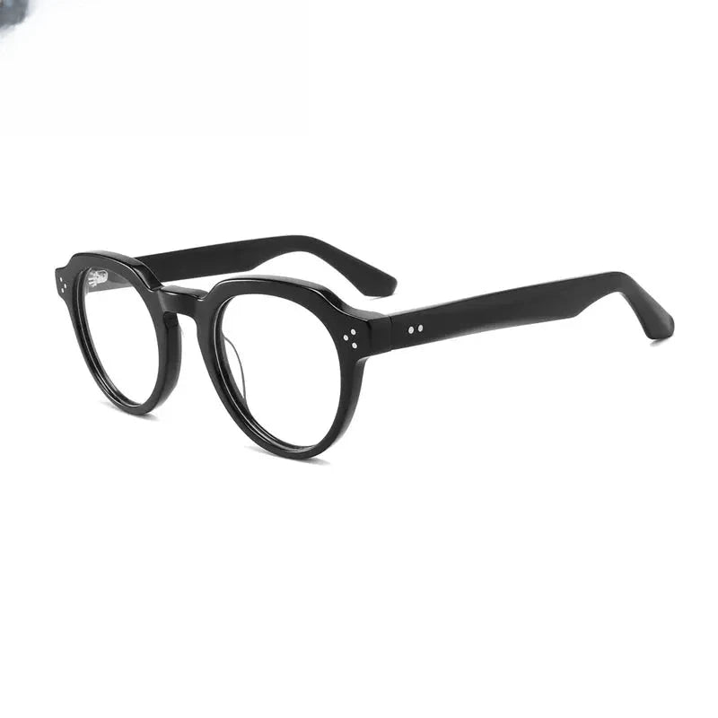 Unisex Round Full Rim Acetate Flat Top Prescription Glasses Gxyj1499 — view 6 | Rx Spectacle