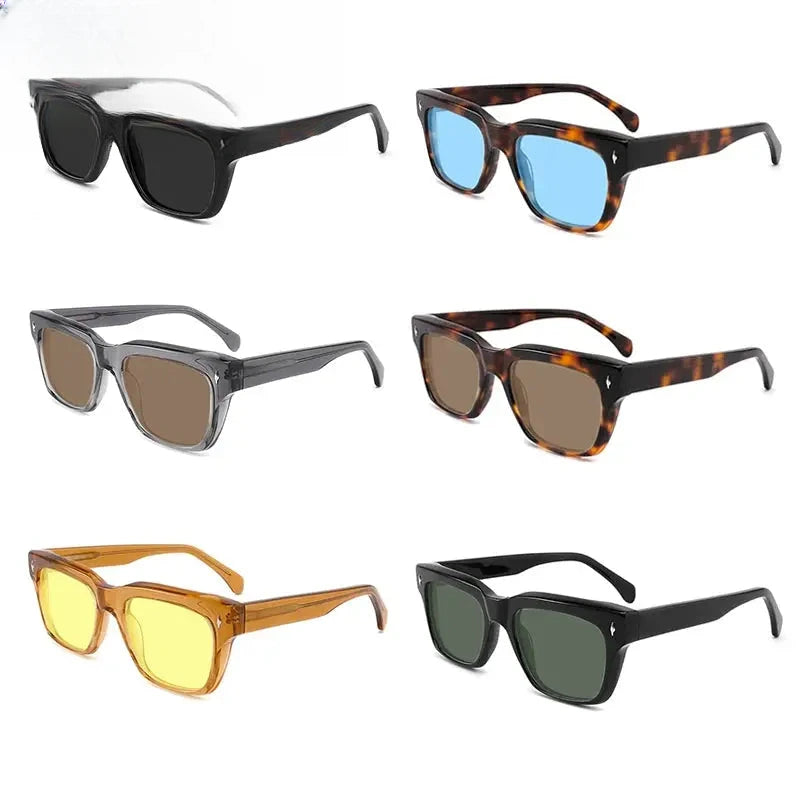 Unisex Square Full Rim Acetate Prescription Glasses Mo15 — view 2 | Rx Spectacle
