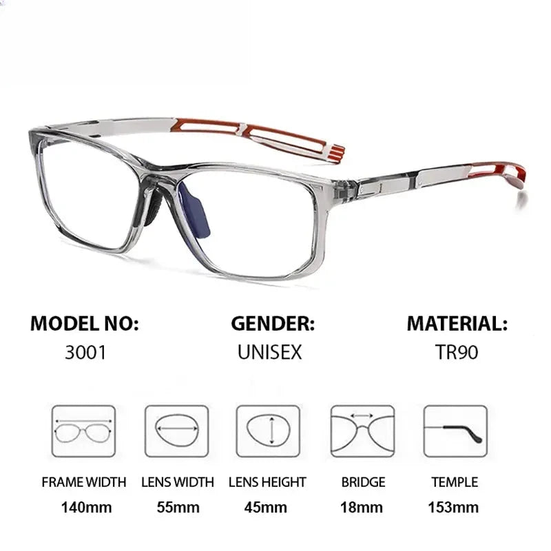 Unisex Square Full Rim Titanium Prescription Glasses 883001 — view 2 | Rx Spectacle