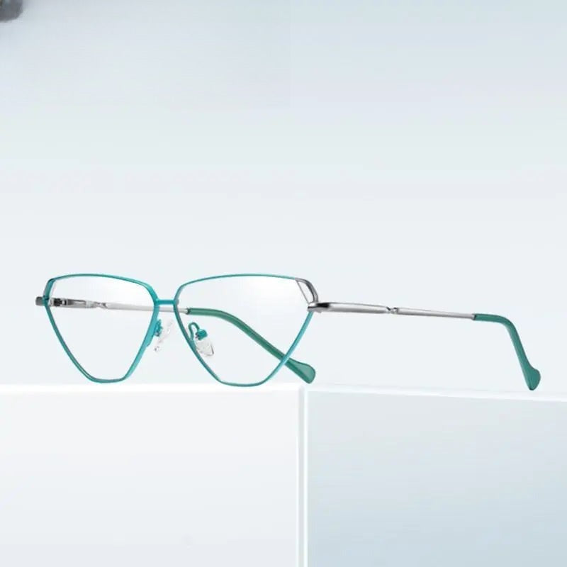 Women's Cat Eye Full Rim Alloy Prescription Glasses 3023 — view 1 | Rx Spectacle