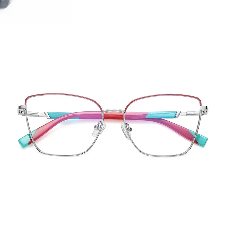 Women's Cat Eye Full Rim Alloy Prescription Glasses 3016 — view 6 | Rx Spectacle