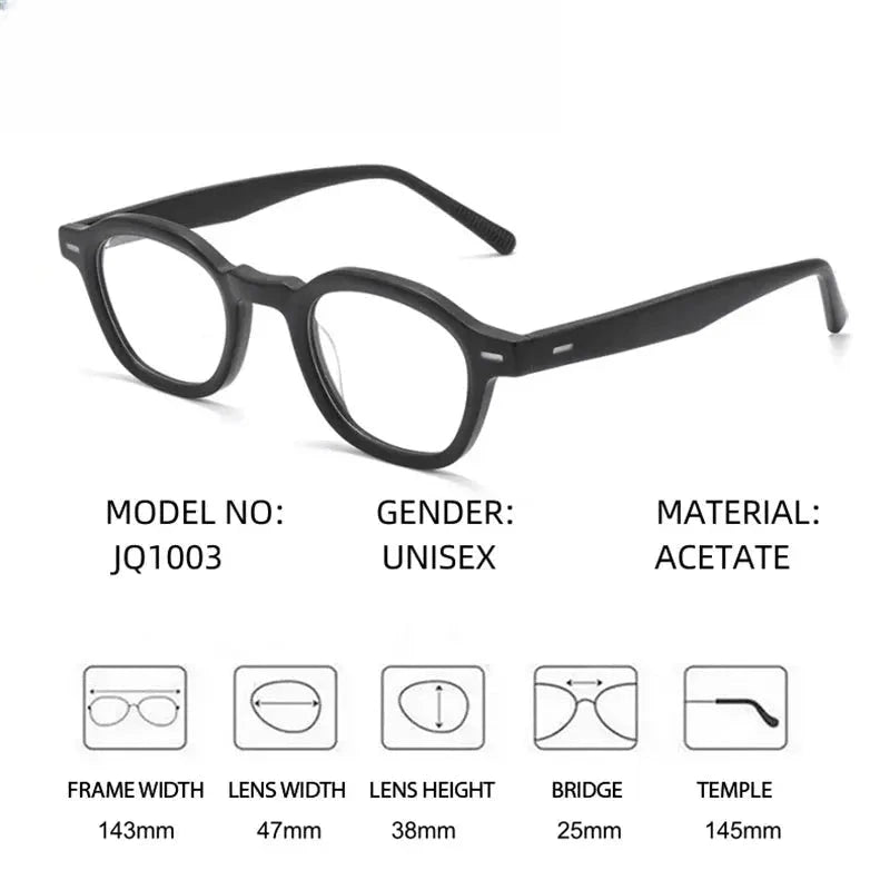 Men's Polygon Full Rim Acetate Flat Top Prescription Glasses — view 2 | Rx Spectacle