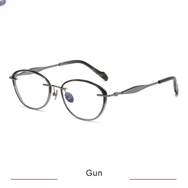 Unisex Oval Full Rim Titanium Prescription Glasses 316076 — view 6 | Rx Spectacle