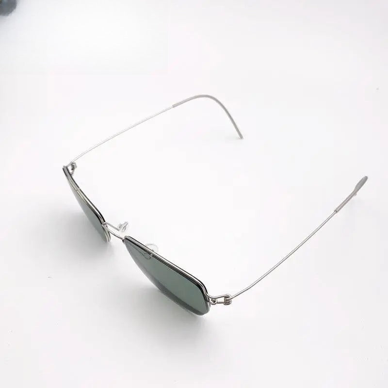 Men's Square Full Rim Stainless Steel Prescription Glasses Y049 — view 5 | Rx Spectacle