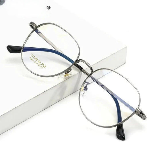 Unisex Oval Full Rim Titanium Reading Glasses 630250 — view 1 | Rx Spectacle