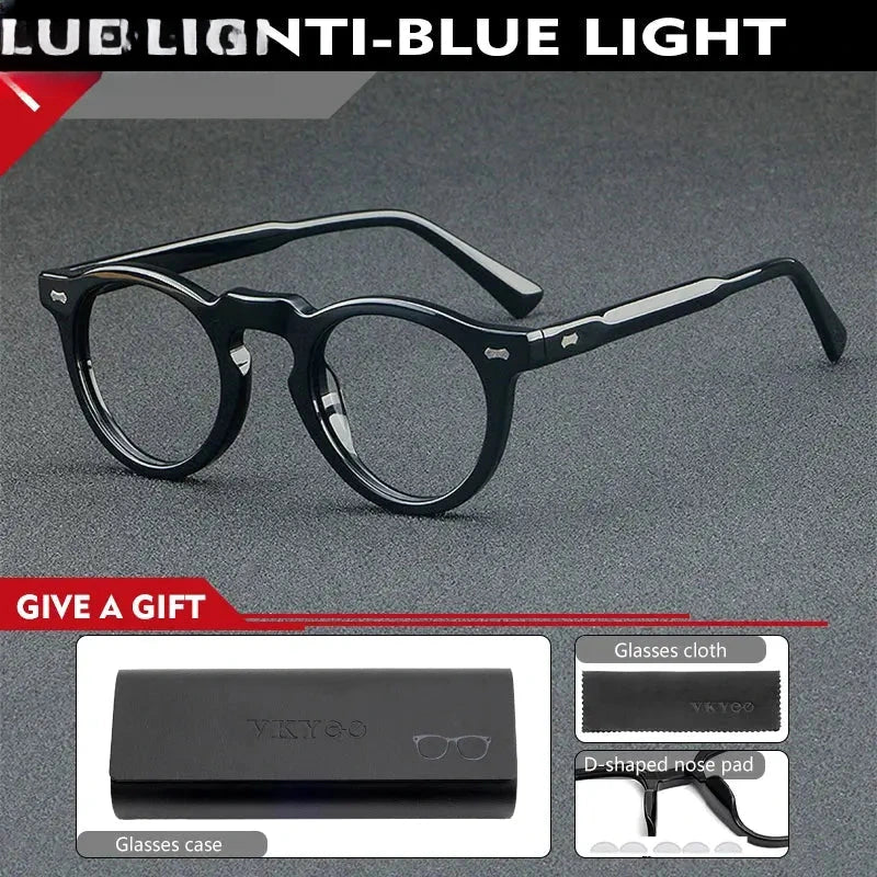 Unisex Round Full Rim Acetate Reading Glasses 633128 — view 4 | Rx Spectacle