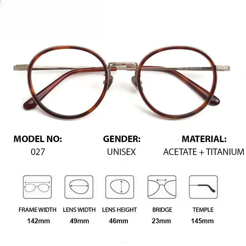 Unisex Oval Full Rim Titanium Prescription Glasses 889027 — view 2 | Rx Spectacle