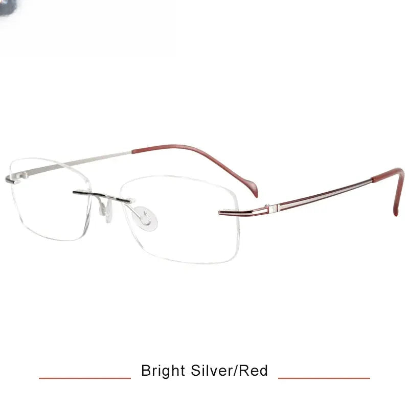 Unisex Oval Rimless Titanium Prescription Glasses 616075 — view 4 | Rx Spectacle