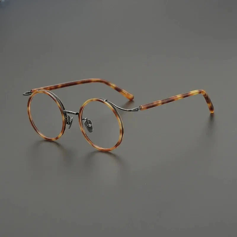 Unisex Round Full Rim Titanium Prescription Glasses G85676 — view 3 | Rx Spectacle