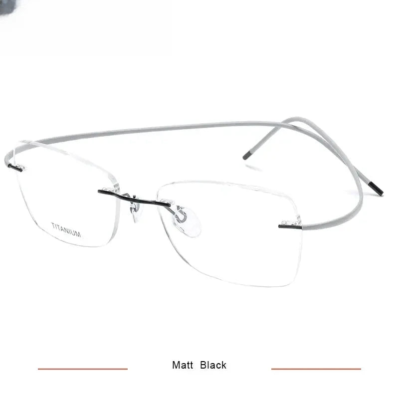 Unisex Oval Rimless Titanium Prescription Glasses 1615 — view 10 | Rx Spectacle