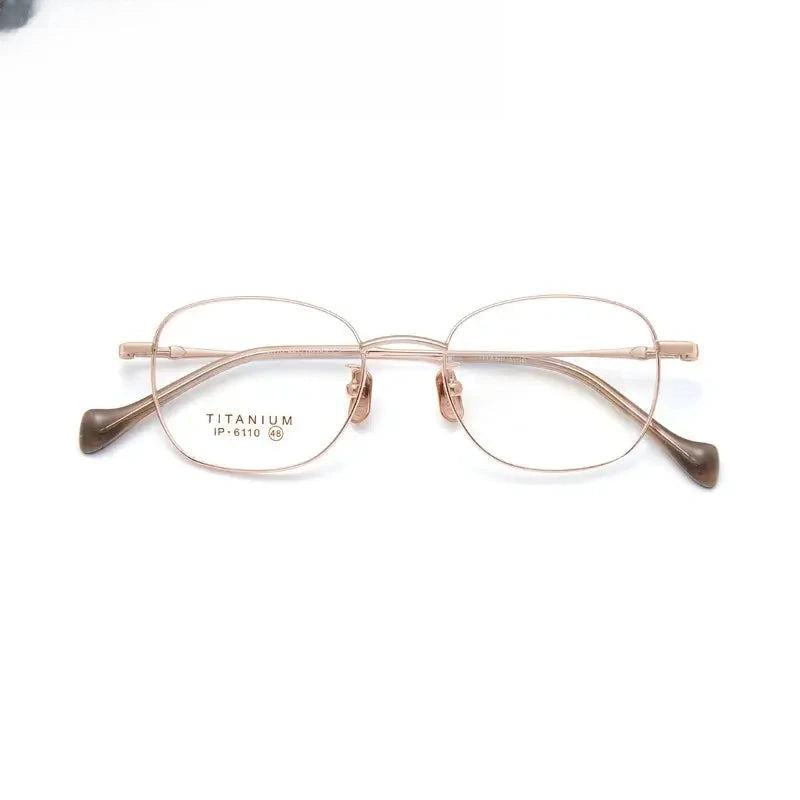 Women's Oval Full Rim Titanium Prescription Glasses 66110 — view 3 | Rx Spectacle