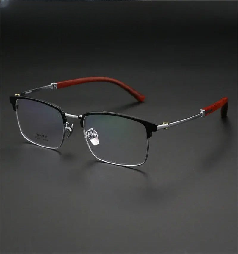 Women's Square Full Rim Titanium Prescription Glasses 612336 — view 1 | Rx Spectacle