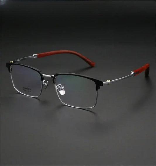 Women's Square Full Rim Titanium Prescription Glasses 612336 — view 1 | Rx Spectacle