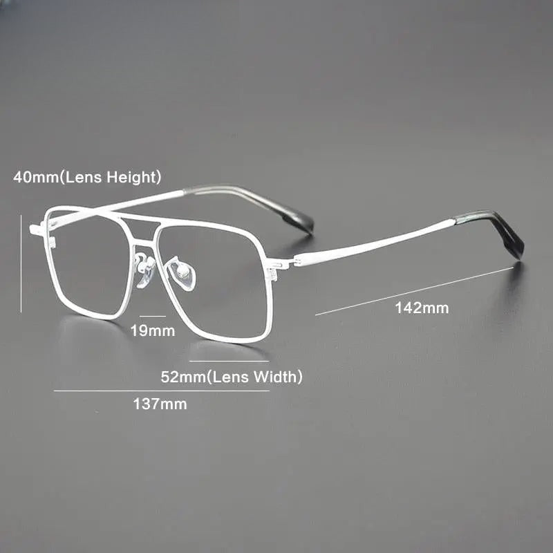 Unisex Square Full Rim Titanium Double Bridge Prescription Glasses Gxyj1115 — view 9 | Rx Spectacle