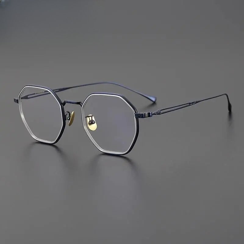 Unisex Polygon Full Rim Titanium Prescription Glasses Gxyj1124 — view 3 | Rx Spectacle