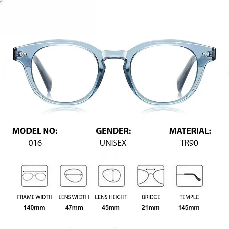 Unisex Round Full Rim TR90 Prescription Glasses 774106 — view 2 | Rx Spectacle