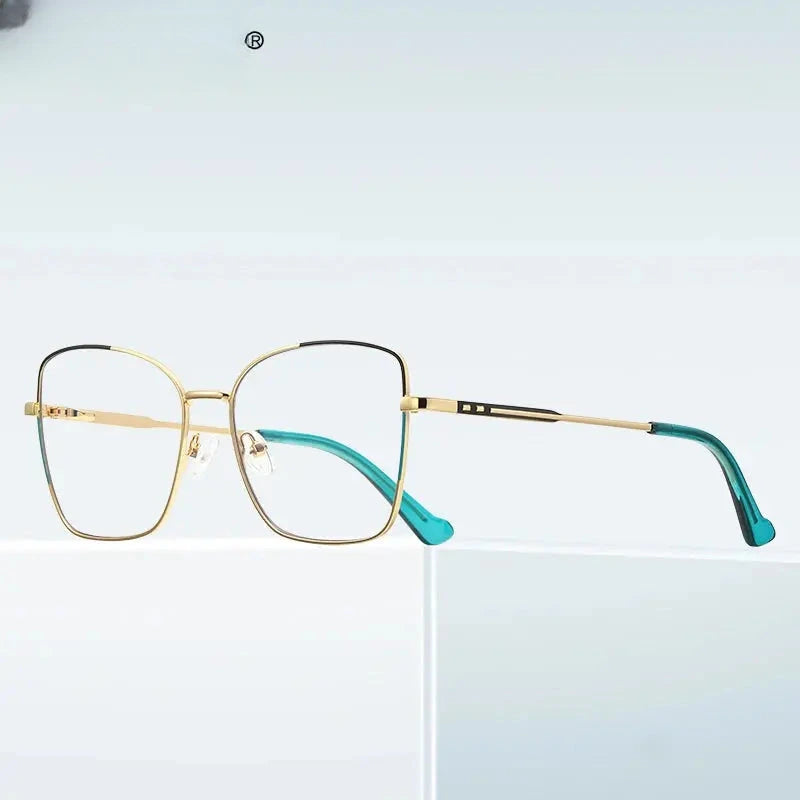 Women's Square Full Rim Alloy Reading Glasses 3062 — view 3 | Rx Spectacle
