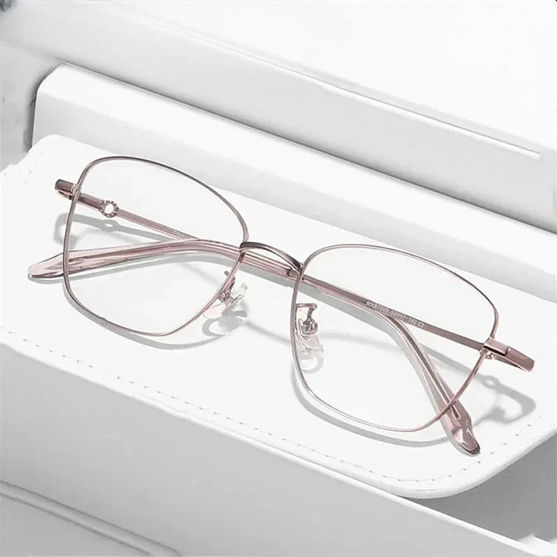 Women's Square Full Rim Titanium Prescription Glasses 878003 — view 1 | Rx Spectacle