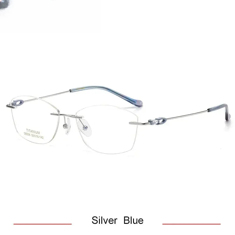 Women's Oval Rimless Titanium Prescription Glasses 36006 — view 5 | Rx Spectacle