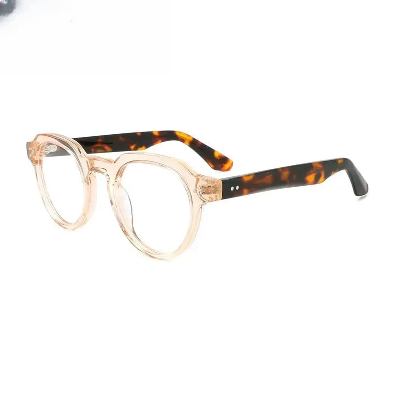 Unisex Round Full Rim Acetate Flat Top Prescription Glasses Gxyj1499 — view 8 | Rx Spectacle