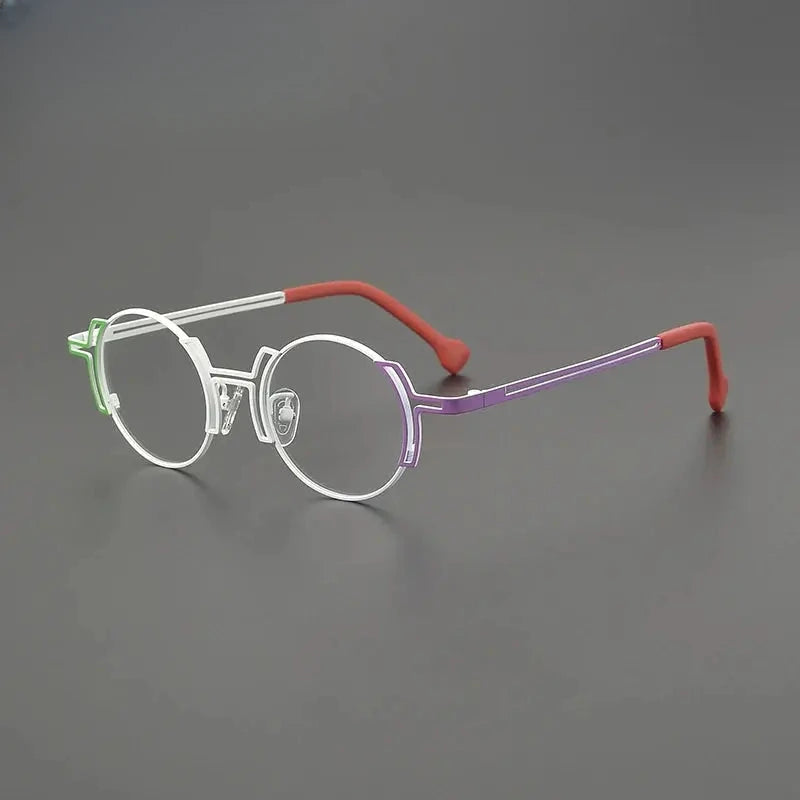 Women's Round Full Rim Titanium Prescription Glasses G85858 — view 5 | Rx Spectacle