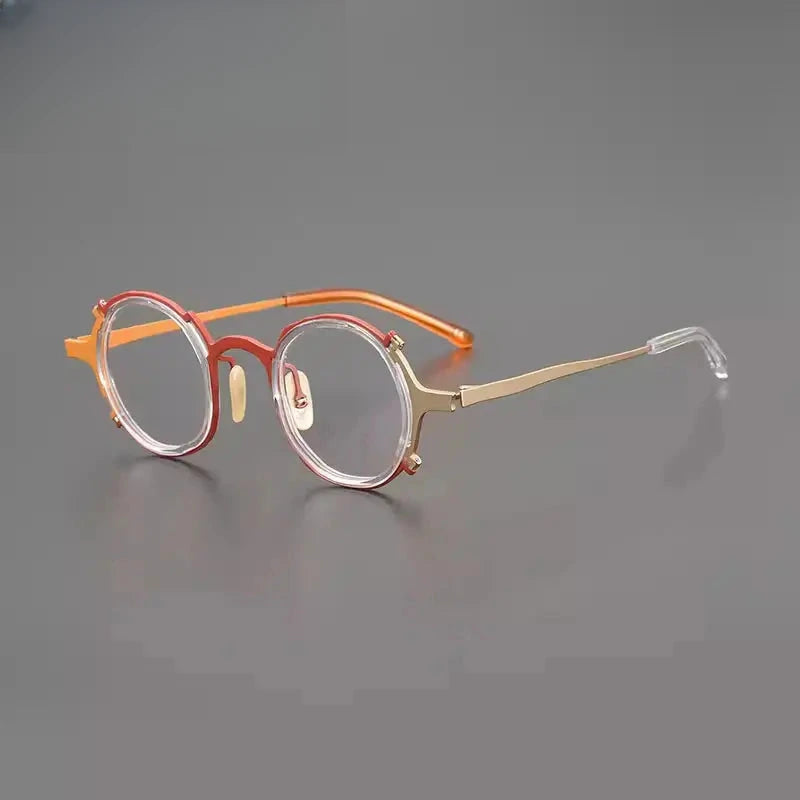 Unisex Round Full Rim Titanium Prescription Glasses Gxyj1213 — view 6 | Rx Spectacle