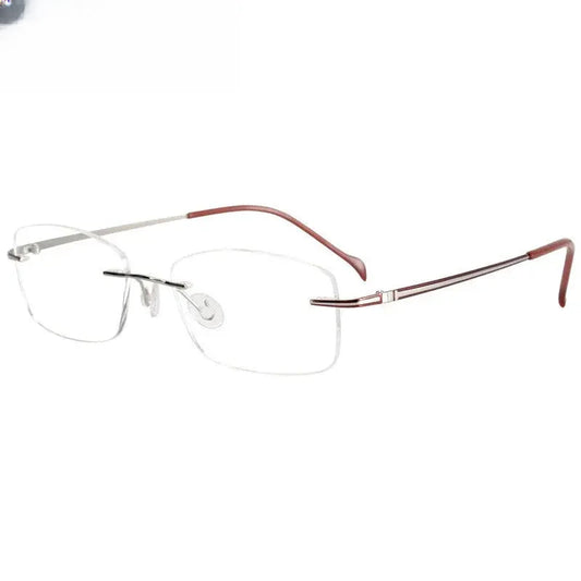 Unisex Oval Rimless Titanium Prescription Glasses 16075 — view 1 | Rx Spectacle